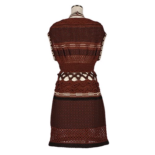 Mame Kurogouchi,マメ,Bamboo Basket Pattern Knitted Dress