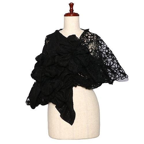 2024AW tao チュール pullover F tao,タオ,ナイロンチュール刺繍×MIXトップス