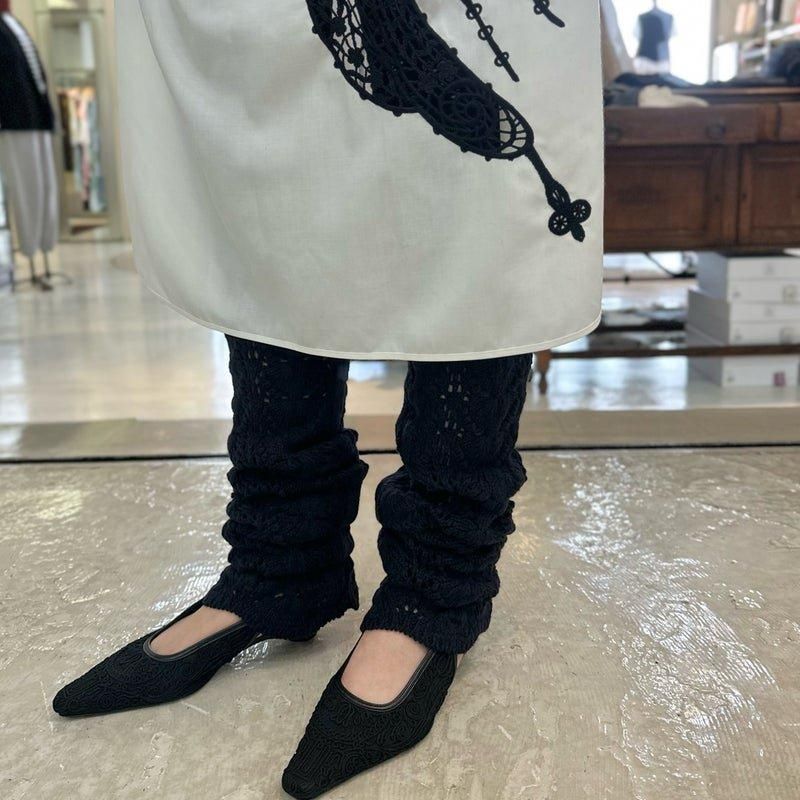 【Mame Kurogouchi】Cording Embroidery Sling Back Heels Cording Embroidery Sling Back Heels - black - Mame Kurogouchi