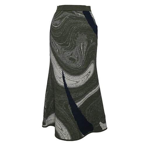 Mame Kurogouchi,マメ,Marble Pattern Knitted Skirt