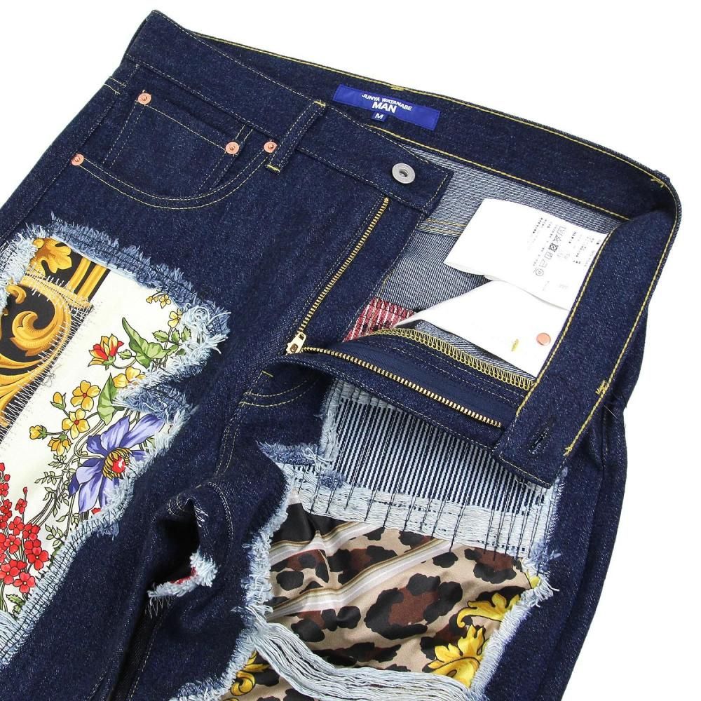 JUNYA WATANABE CDG×LOEWE パッチワークレザーデニムパンツ