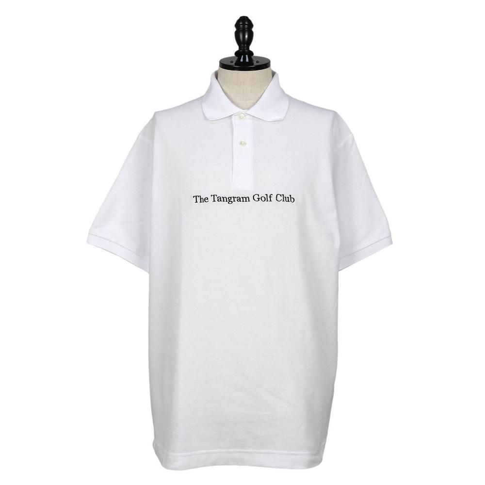 TANGRAM ホワイト ポロシャツ ロゴ入り タングラムポロシャツ 白
