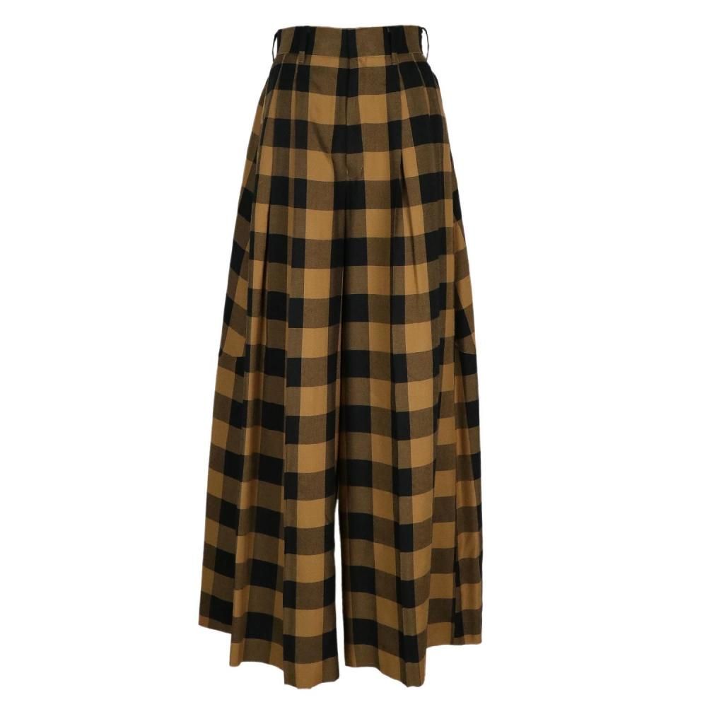 HYKE,ハイク,RAYON PLAID SUPER WIDE PANTS