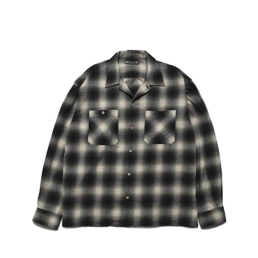 MINEDENIM マインデニム C.Flannel Ombre Open Collar SH 12