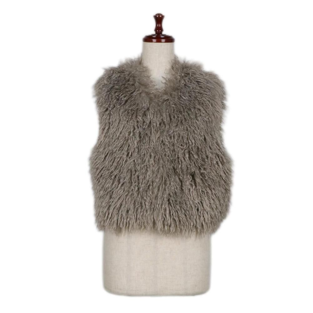 three dotsスリードッツ ウェイビーファーショートジレ ベスト three