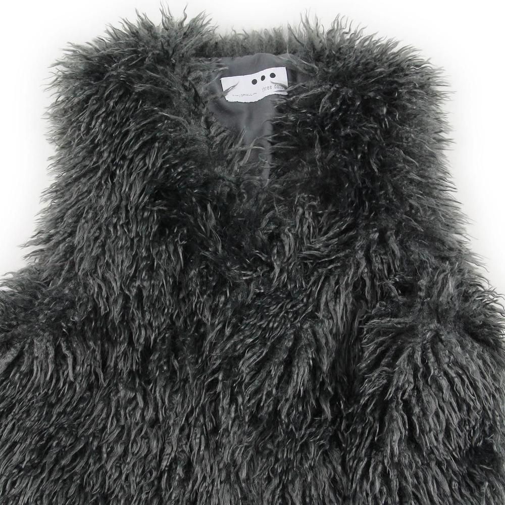 three dots スリードッツ Wavy fur short gilet AT WORK PLUS + MEN'S