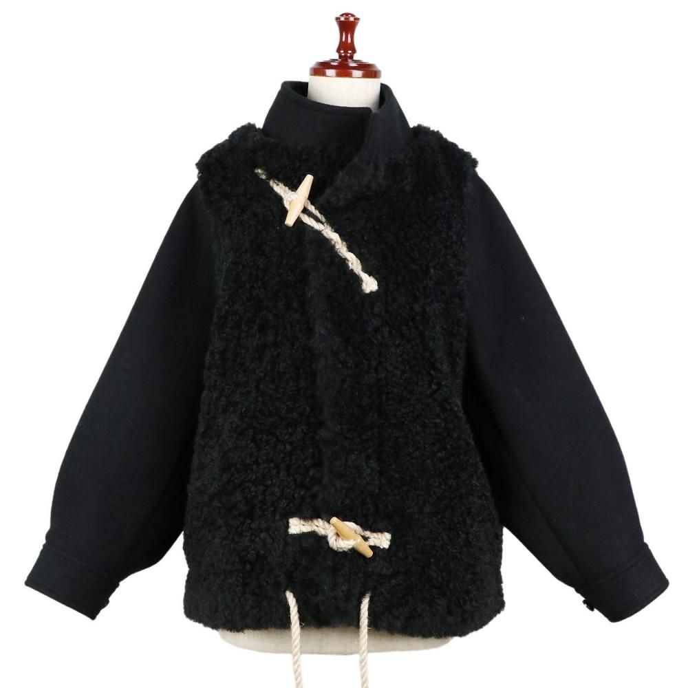 ジャケット・アウター HYKE DOUBLE FACE JACKET New!! 『HYKE』 DOUBLE FACE FAUX SHEARLING DUFFEL JACKET 日々の
