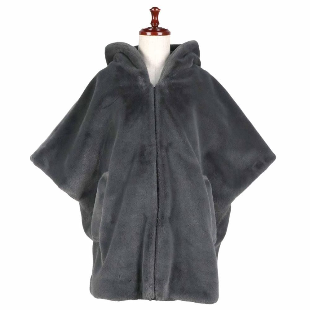 Ballsey ボールジィ スムースファー フーディーポンチョ AT WORK