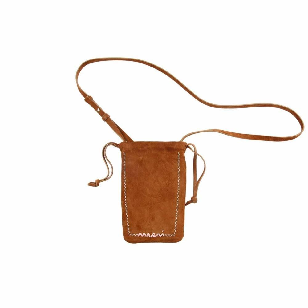 MARNI マルニ ブラック ブラウン ドローストリング付きスマホホルダー