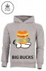 Trendy & Rare Hooded Sweatshirt big bucks  heather Grey