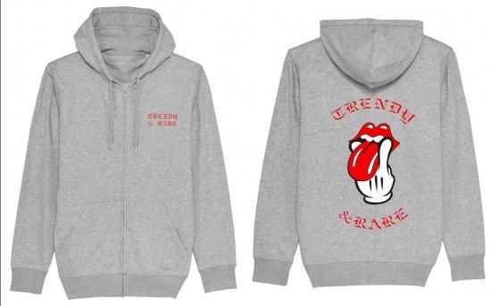 Trendy & Rare (トレンディ＆レア) Rock'n Roll Zip-up Hooded Sweatshirt Heather Grey  - セレクトショップBEAST（ビースト）