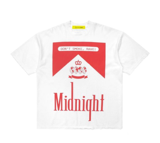 Midnight Rave Don't Smoke, Rave Tee - White - セレクトショップ