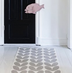 ブリタスウェーデン 北欧 プラスチック製 デザインラグ カリン グレー【Brita Sweden Karin rug Concrete】