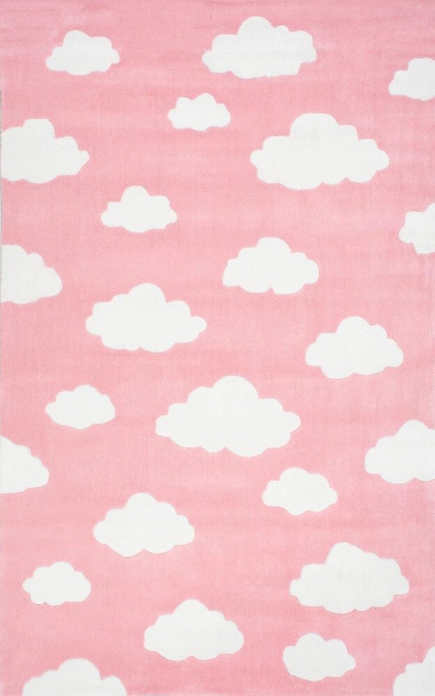 もくもく もこもこ 雲柄 キッズラグ ピンク カーペット 絨毯 海外ラグ かわいい Serendipity Cloud Ev28 Rug Pink