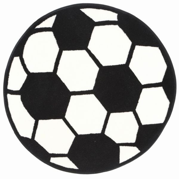 円形 サッカーボール柄 キッズラグ カーペット 絨毯 海外ラグ Pile Soccerball Sports Area Rug