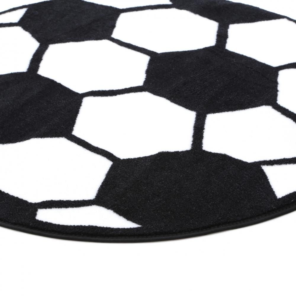 円形 サッカーボール柄 キッズラグ カーペット 絨毯 海外ラグ Pile Soccerball Sports Area Rug