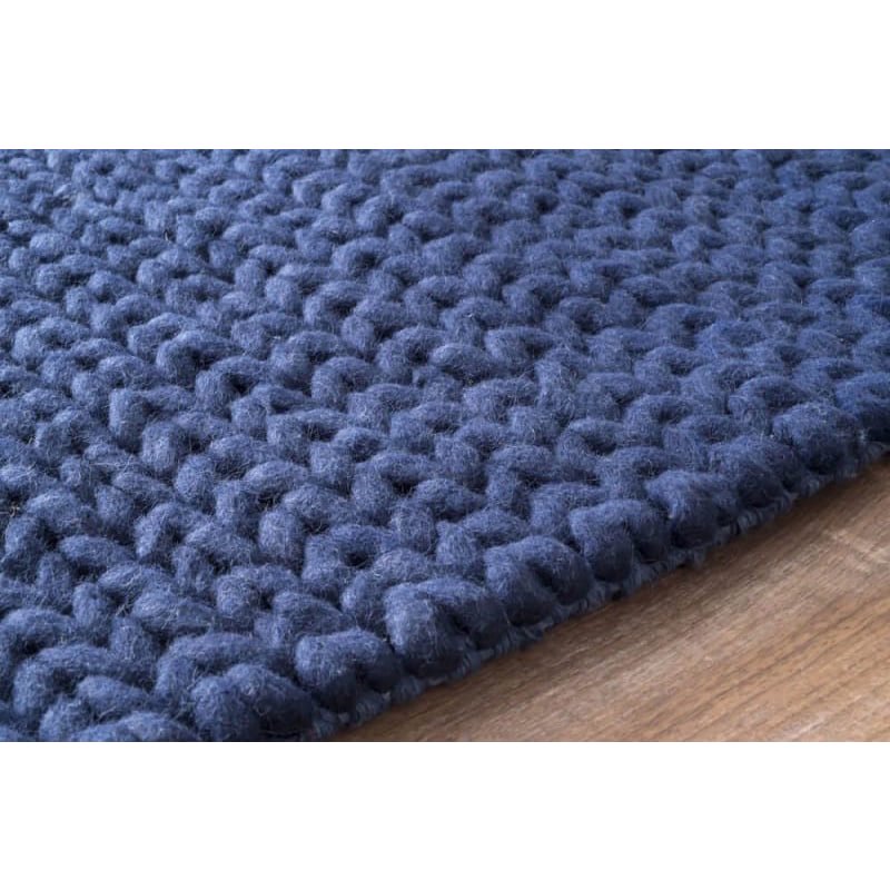 シンプル ウール100％ ニット 編み込み 輸入ラグ 海外ラグ 絨毯 ネイビー Textures Braided Rug NAVY