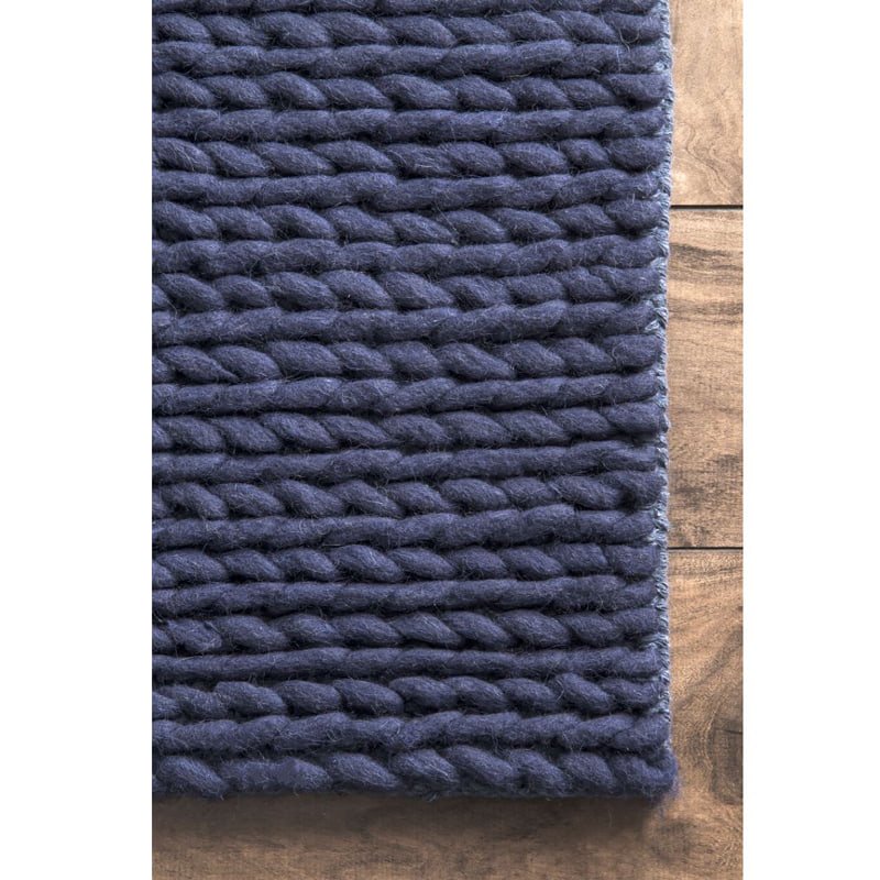シンプル ウール100％ ニット 編み込み 輸入ラグ 海外ラグ 絨毯 