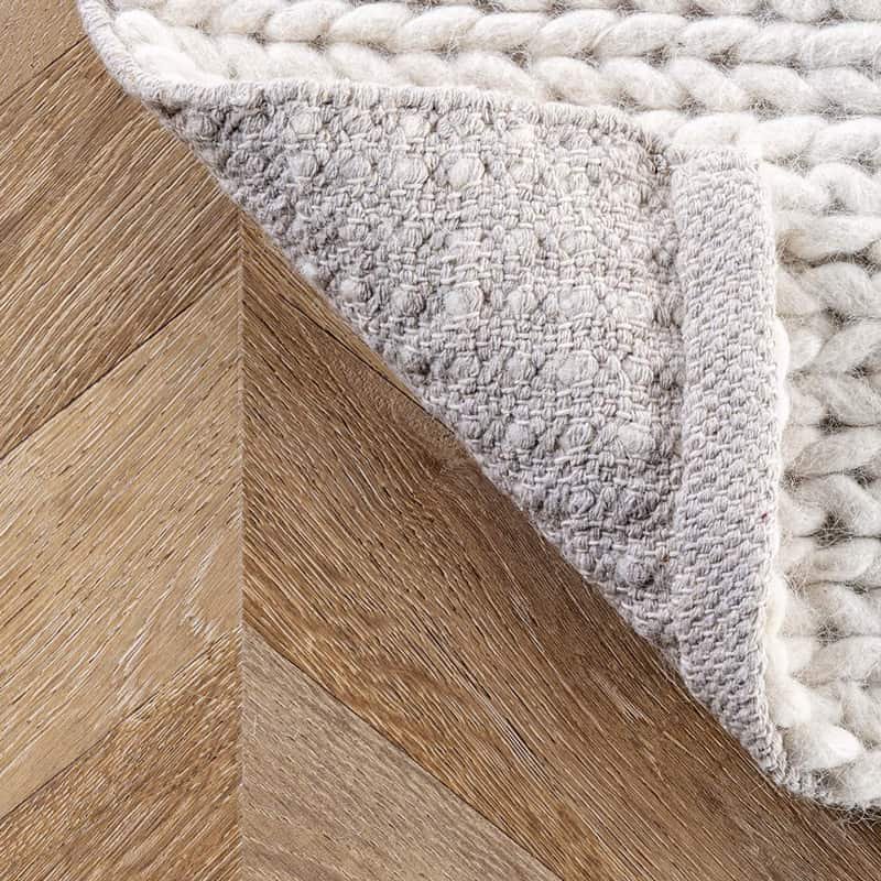 シンプル ウール100％ ニット 編み込み 輸入ラグ 海外ラグ オフホワイト Textures Braided Rug OFF WHITE