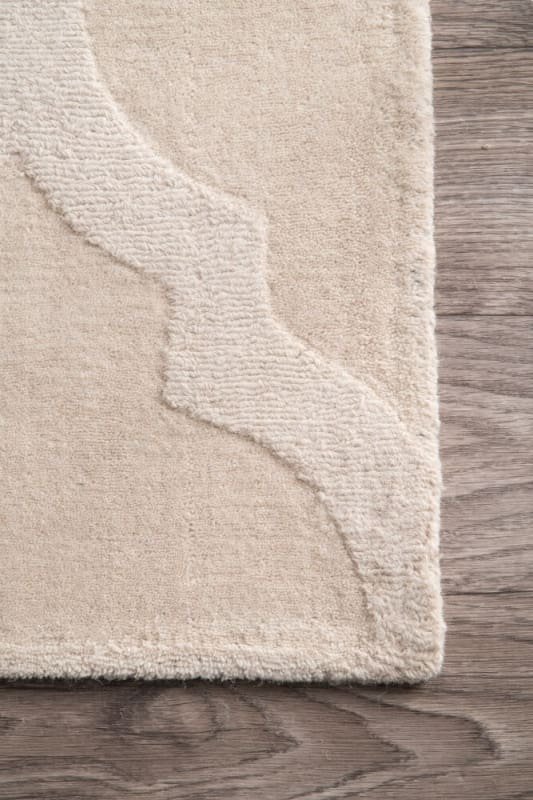 モロッカン柄 ウール100% デザインラグ クリーム カーペット 絨毯 輸入