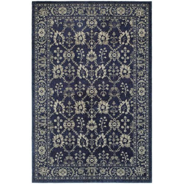 ペルシャ柄 オリエンタルラグ ネイビー クラシック アンティーク カーペット 絨毯 Oriental Weavers Richmond 8020 Rug