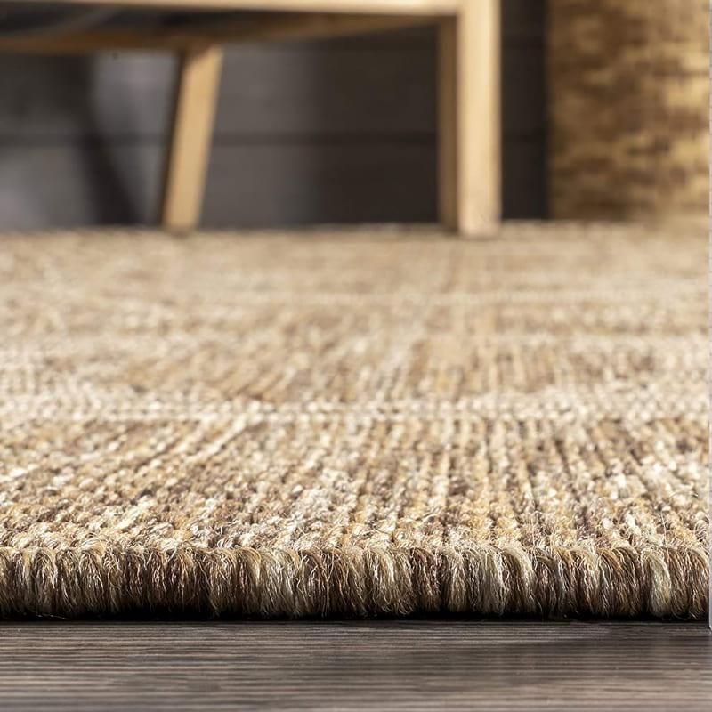 オリエンタル トーテム アウトドア ダイニングラグ ライトブラウン Iris Totem Indoor/Outdoor Flatweave Rug