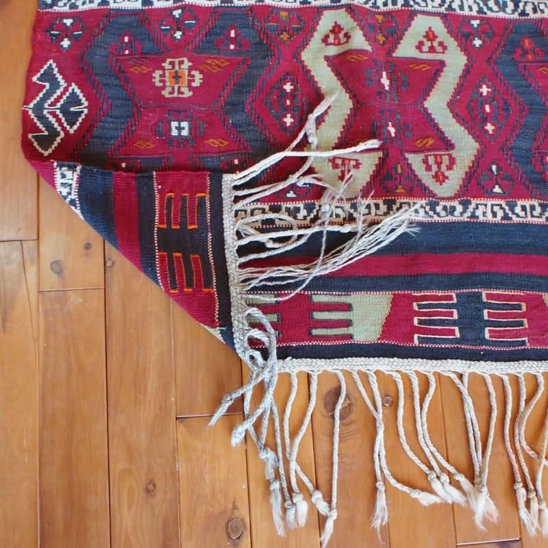 コンヤ　キリム　ラグ オールドキリム コンヤ 91×430cm 1930年代 草木染 ヴィンテージ