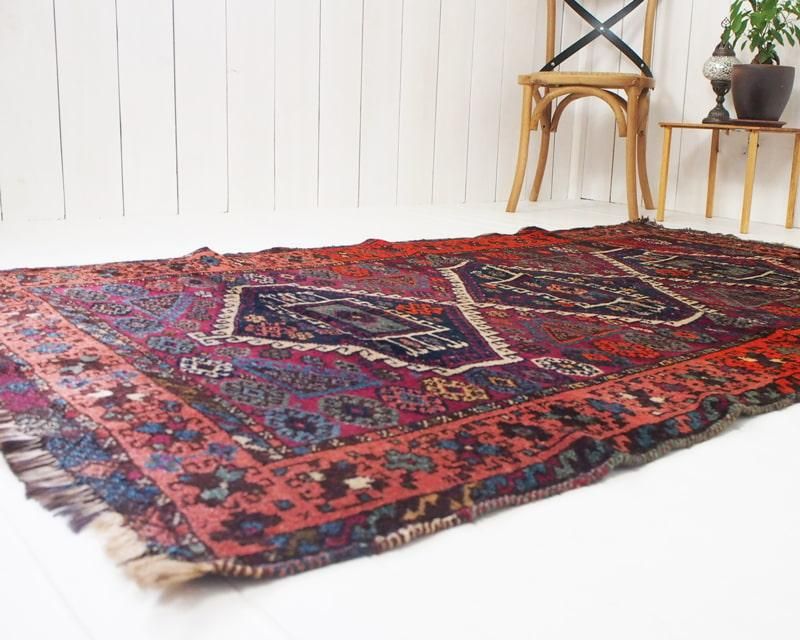 ビンテージラグ　ヴィンテージラグ　イラン　パキスタン イラン シラーズ オールド絨毯 1940年代 ペルシャ ウィンテージ