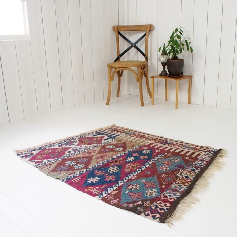 vintage turkish rug ヴィンテージ加工 ラグ 絨毯 - ラグ・カーペット