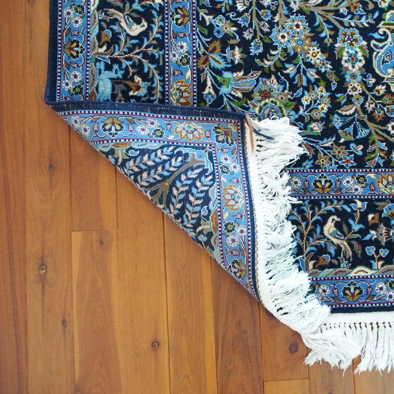 イラン ペルシャ絨毯 ウール絨毯シルク混 135×217cm ヴィンテージラグ オールド絨毯