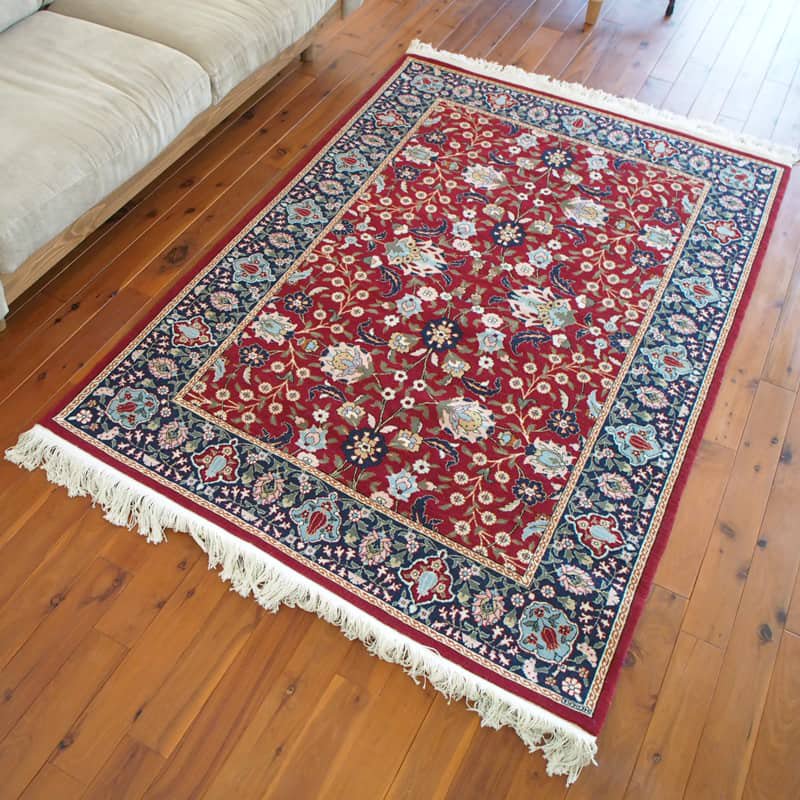 トルコ絨毯 シュメル工房 ウール手織り絨毯 124×187cm ヴィンテージラグ オールド絨毯