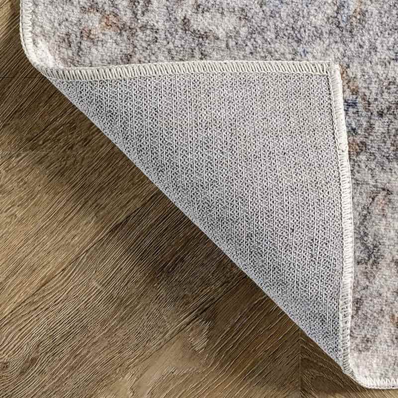 ヴィンテージ風 メダリオン柄 洗濯洗えるラグ ウォッシャブル グレー 【Vintage Medallion Washable Rug】