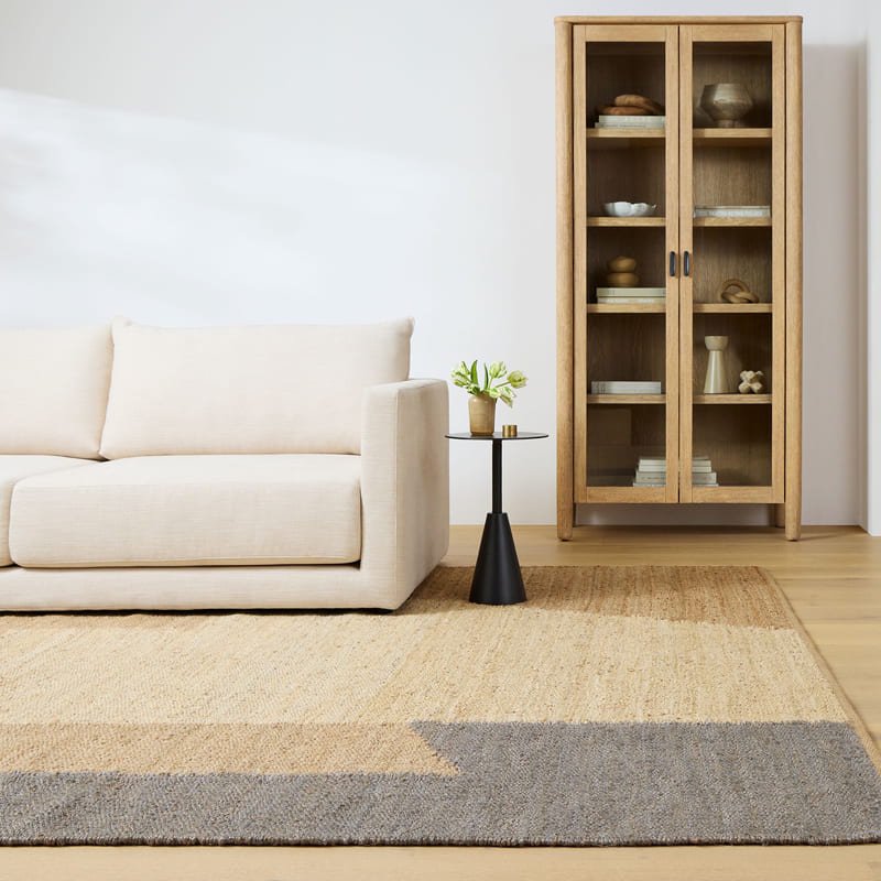 west elm ウエストエルム 天然素材 モダンアート ジュートラグ 【Angled Modern Jute Rug Natural】