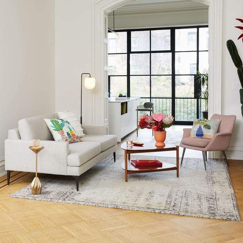 west elm ウエストエルム 男前インダストリアル ヴィンテージ風ラグ