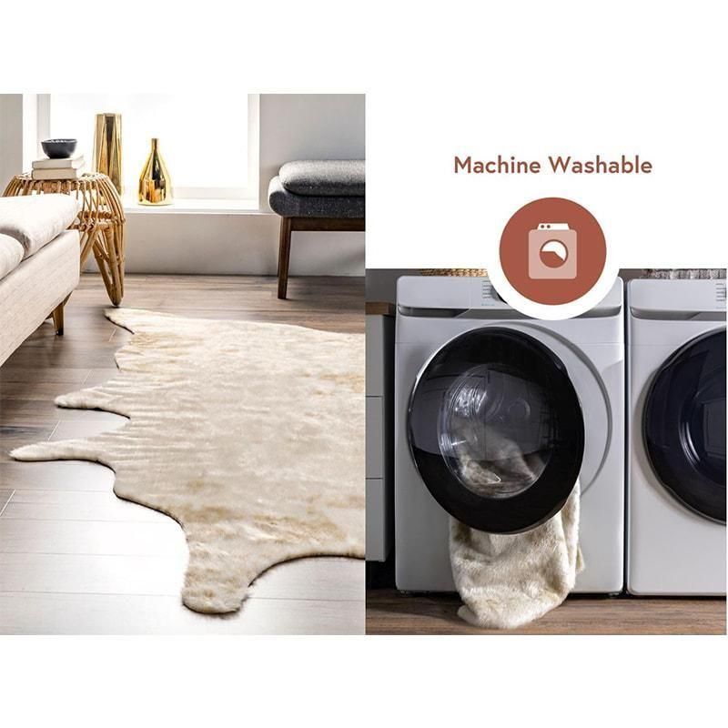 カウスキンラグ牛皮1枚革 レア ☆ 天然 牛革 カウ ラグ ☆ ハラコ ミッドセンチュリー