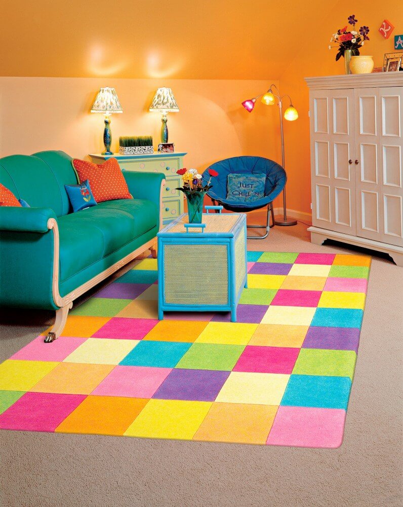 カラフル ブロック ガールズ キッズラグ カーペット 絨毯 海外ラグ 子供用ラグ かわいい Girls Color Blocks Rug