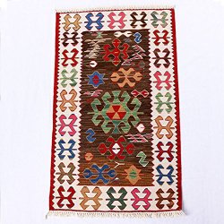 ニューキリム トルコ コンヤ 最高級 草木染 手織り ペーパーキリム <br>63×102cm