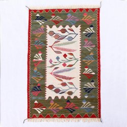 ニューキリム トルコ コンヤ 最高級 草木染 手織り ペーパーキリム <br>63×97cm