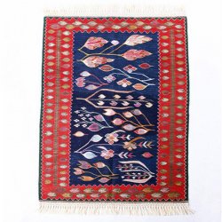 ニューキリム トルコ コンヤ 最高級 草木染 手織り ペーパーキリム <br>94×122cm