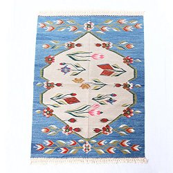 ニューキリム トルコ コンヤ 最高級 草木染 手織り ペーパーキリム <br>91×121cm