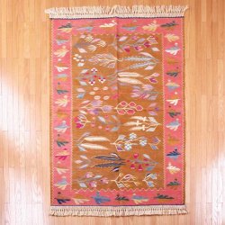 ニューキリム トルコ コンヤ 最高級 草木染 手織り ペーパーキリム <br>117×155cm