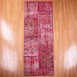 【即納商品】 トルコ絨毯 パッチワークラグ アナトリア オールドカーペット マット 222cm×86cm