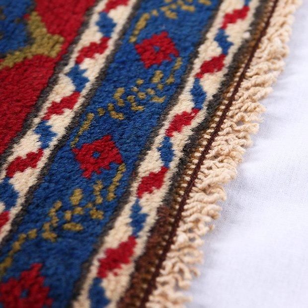 58×78 擦れ シャビー 赤×紫 トルコヴィンテージラグ