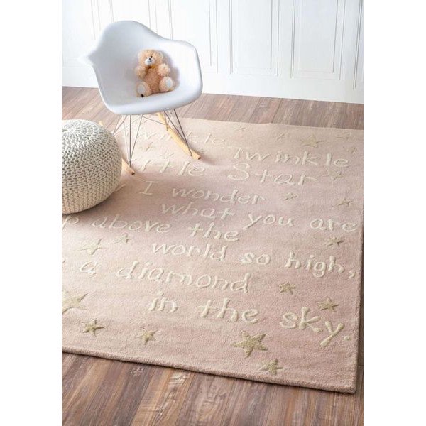 ウール100 きらきら星 デザインラグ ピンクカーペット 絨毯 海外ラグ かわいい Tuscan Trenton Twinkle Rug Pink