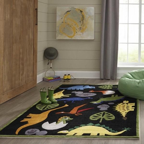 恐竜柄 キッズデザインラグ ブラック カーペット 絨毯 海外ラグ かわいい Momeni Lil Mo Whimsy Lmj18 Rug 恐竜柄 キッズデザインラグ ブラック カーペット 絨毯 海外ラグ かわいい Momeni Lil Mo Whimsy Lmj18 Rug