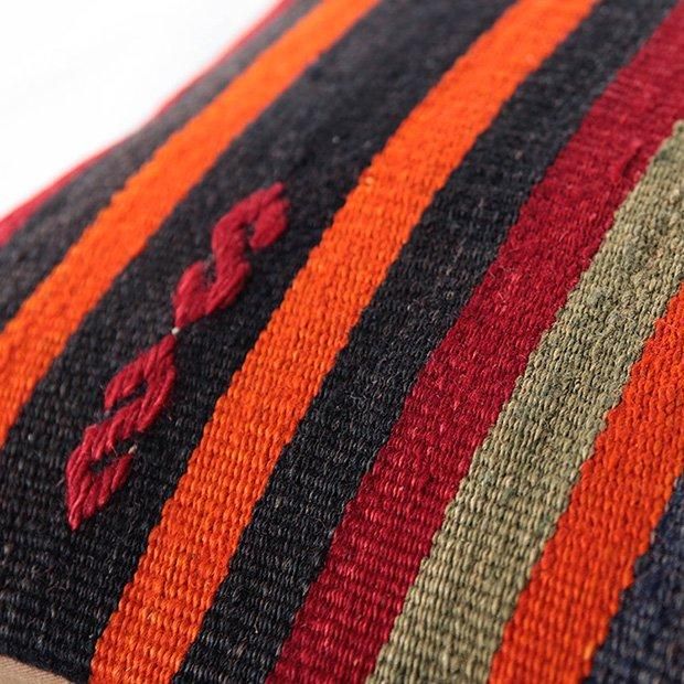 オールドキリム クッションカバー ヴィンテージ ウール コットン