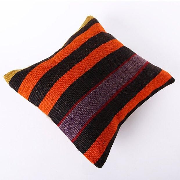 オールドキリム クッションカバー ヴィンテージ ウール コットン