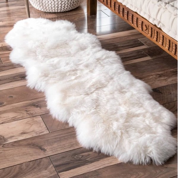 ニュージーランドウール100％ シープスキン・ムートンラグ 2枚 Shag Natural Double Pelt Sheepskin Rug 2