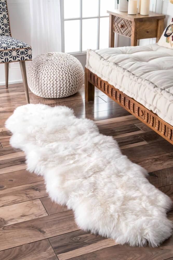 ニュージーランドウール100％ シープスキン・ムートンラグ 2枚 Shag Natural Double Pelt Sheepskin Rug 2