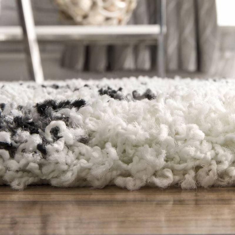 モノトーン 可愛い モロッカン シャギーラグ おしゃれラグ Moroccan